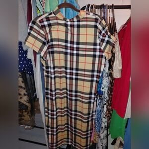 Absolutely Checkered Midi Dress - Black, Red, Yellow